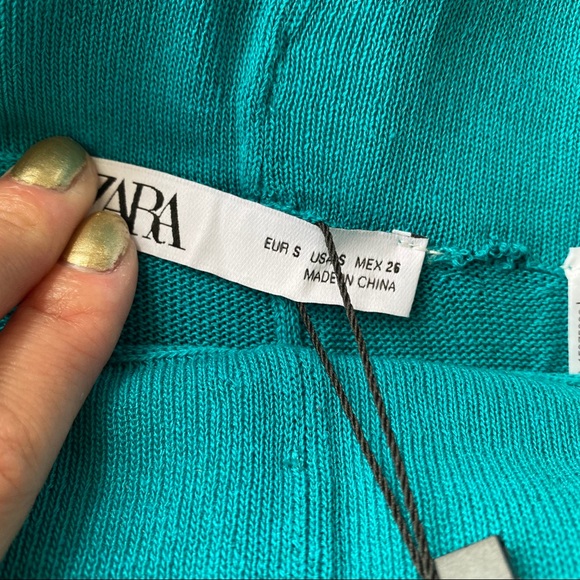🦋 ZARA BOHO TEAL BLUE HIGH WAIST SHEER BEACH PANTS! - Picture 8 of 10